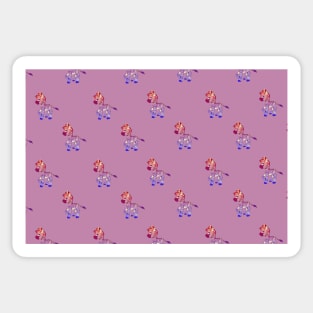 Red Blue Gradient Zebra Repeating Sticker